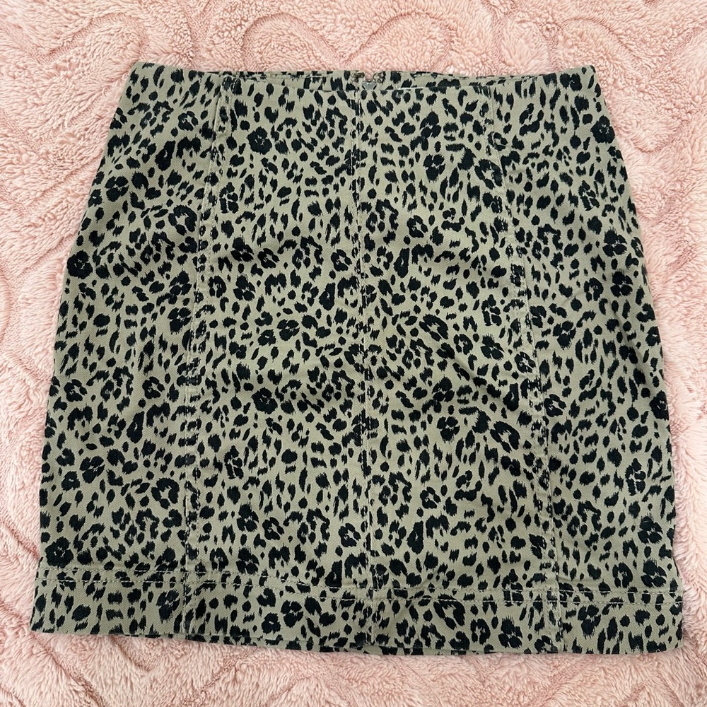 Jolt Black and Tan Animal Print Mini Skirt